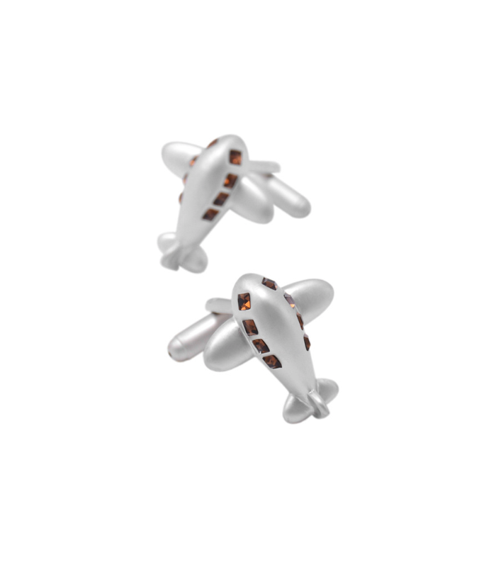 Gemelos para Camisa Crystal Plated Plane