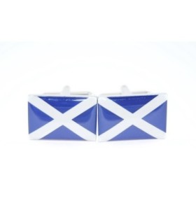 Gemelos para camisa de la Bandera Escocia San Andres Rectangular