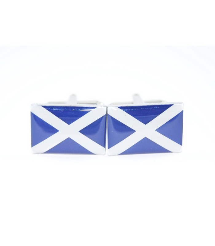 Gemelos para camisa de la Bandera Escocia San Andres Rectangular