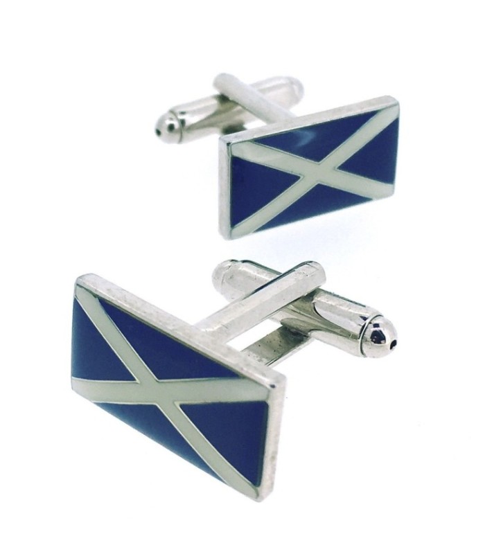 Gemelos para camisa de la Bandera Escocia San Andres Rectangular