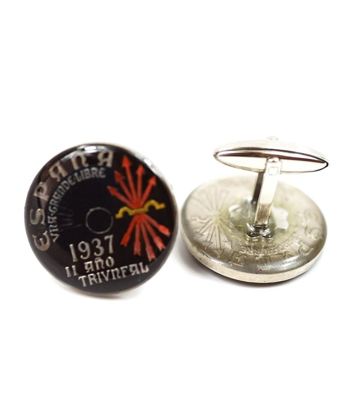 Gemelos para camisa de moneda 25 centimos año 1937 España