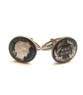 Gemelos para camisa de Moneda One Dime USA 1914 Color Negro