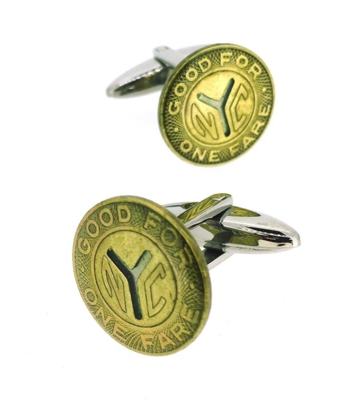 Gemelos para Camisa de Moneda Token Metro New York