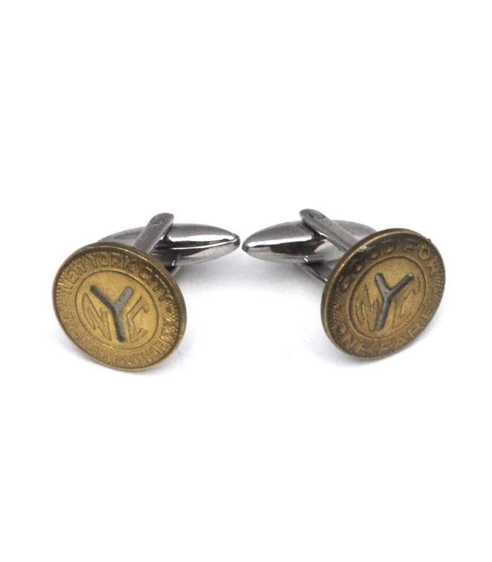 Gemelos para Camisa de Moneda Token Metro New York