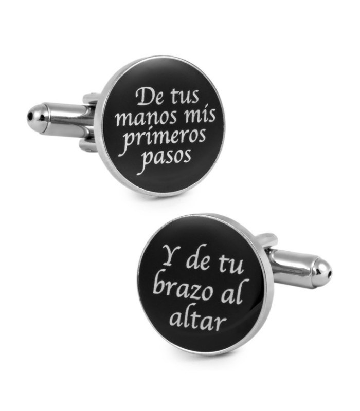 Gemelos para Camisa De Tus Manos Mis Primeros Pasos Negro