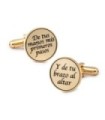 Gemelos para Camisa De tus Manos Mis Primeros Pasos, Y de Tu Brazo al Altar Dorado 15mm