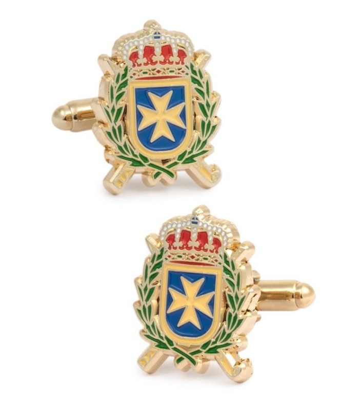 Gemelos para camisa del Escudo de la Inspección General de Sanidad de la Defensa