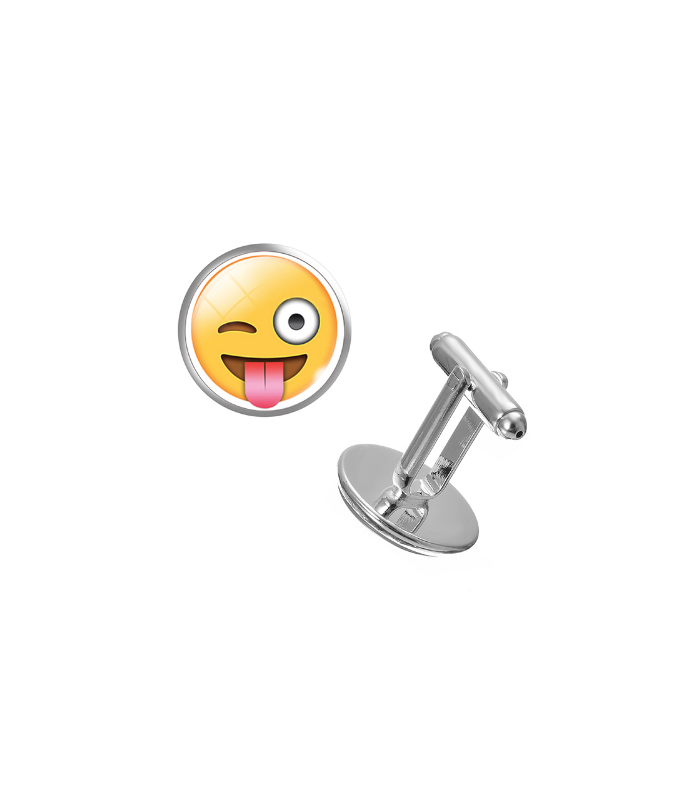 Gemelos para Camisa Emoticono Whatsapp Cara Burlesca