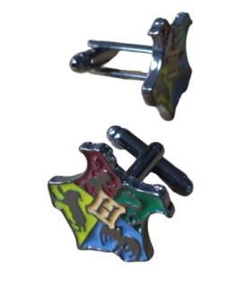 Gemelos para Camisa Escudo de la escuela de magia y hechicería Hogwarts a color 22mm