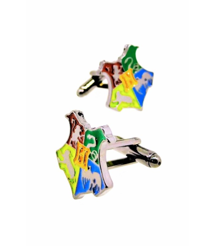 Gemelos para Camisa Escudo de la escuela de magia y hechicería Hogwarts a color 22mm