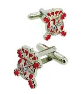Gemelos para Camisa ‪Escudo de los Regimientos Siglo XIX Plateado