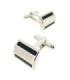 Gemelos para camisa FB Acero y Negro