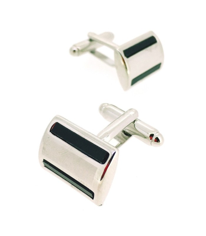 Gemelos para camisa FB Acero y Negro