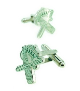 Gemelos para Camisa Guardia Civil Haz de Lictores y Espada Verde