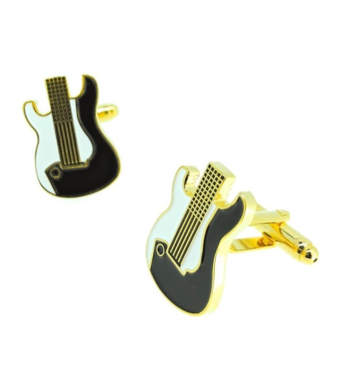 Gemelos para Camisa Guitarra Eléctrica Dorada