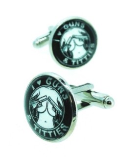 Gemelos para Camisa I Love Guns and Tities