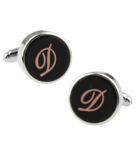 Gemelos para Camisa Inicial Letra Clásica D Medio Par