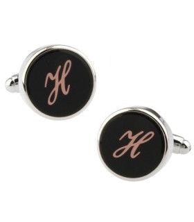 Gemelos para Camisa Inicial Letra Clásica H Medio Par