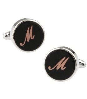 Gemelos para Camisa Inicial Letra Clásica M Medio Par