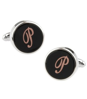 Gemelos para Camisa Inicial Letra Clásica P Medio Par