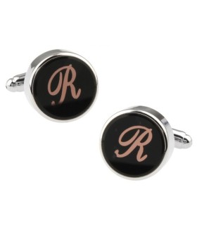 Gemelos para Camisa Inicial Letra Clásica R Medio Par
