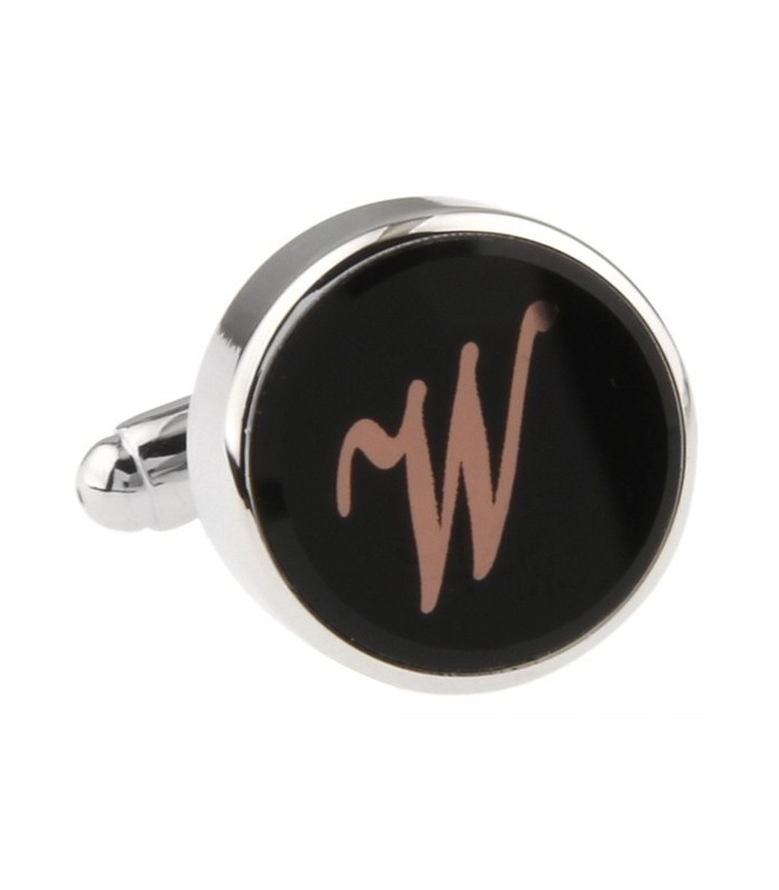 Gemelos para Camisa Inicial Letra Clásica W Medio Par