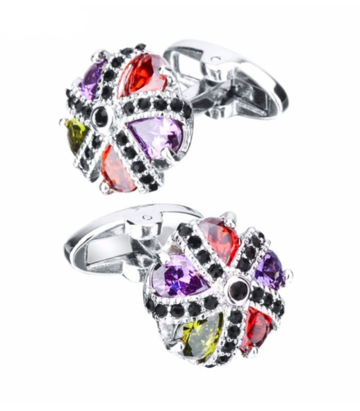 Gemelos para Camisa Luxury Zircon Colorful Crystal