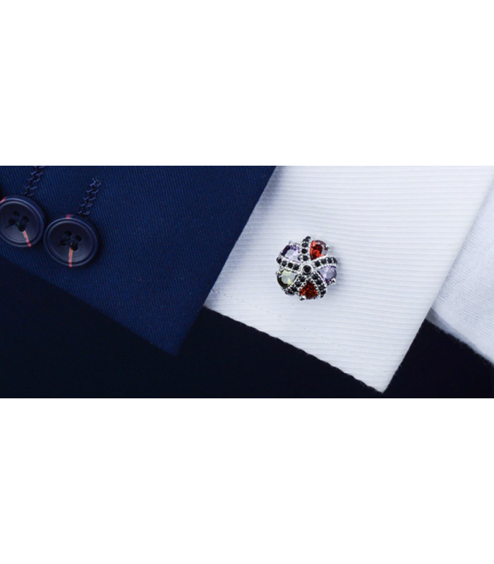 Gemelos para Camisa Luxury Zircon Colorful Crystal