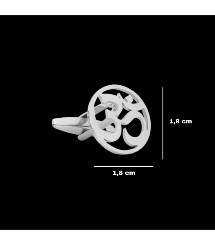 Gemelos para Camisa Mantra Om Budista Inox 18 mm
