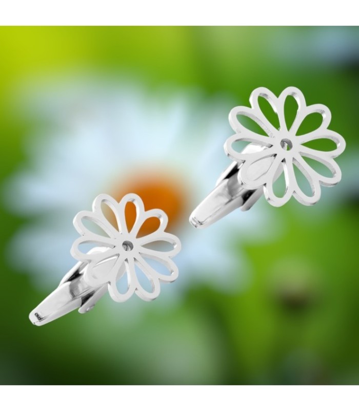 Gemelos para Camisa Margarita Diseño Inox 17 mm