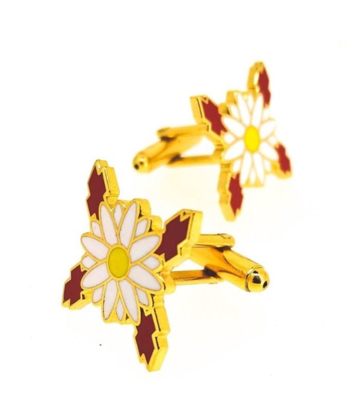 Gemelos para camisa Margarita Requeté con Aspa de Borgoña 19mm