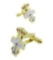 Gemelos para camisa Medalla de la Cruz de Mérito Naval con Distintivo Blanco