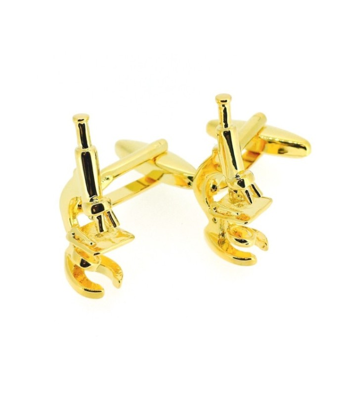Gemelos para Camisa Microscopio Dorado 3D