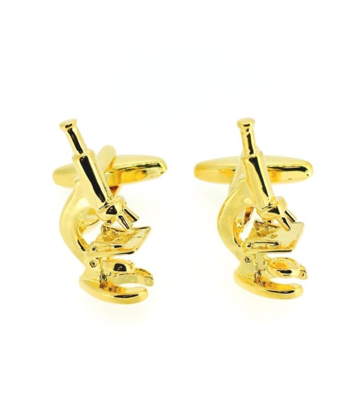 Gemelos para Camisa Microscopio Dorado 3D