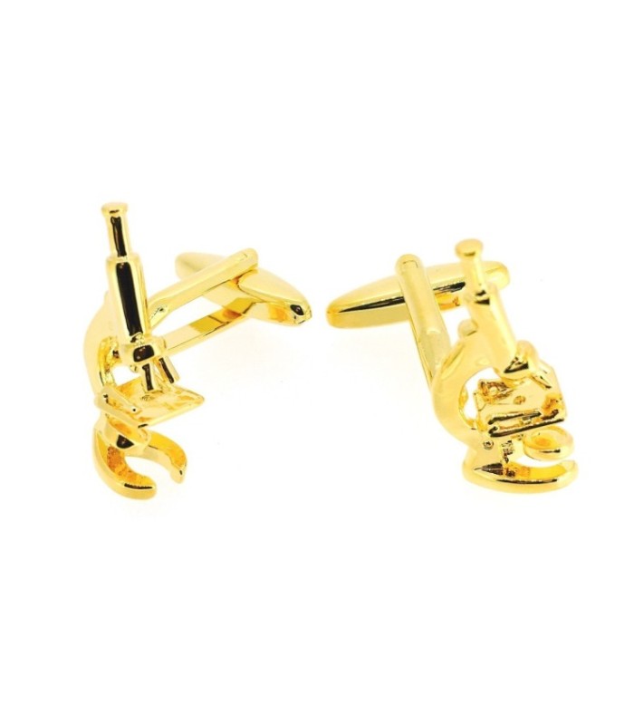 Gemelos para Camisa Microscopio Dorado 3D