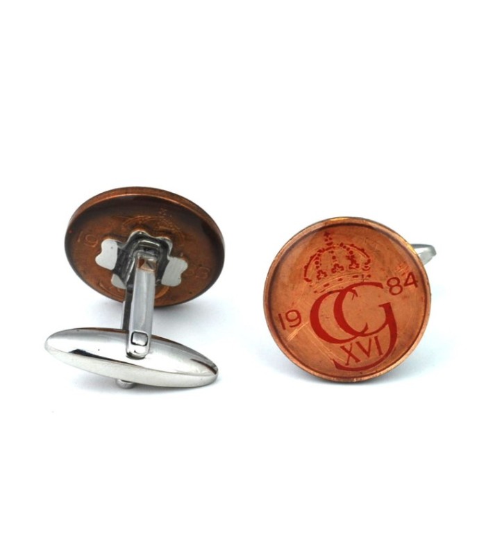 Gemelos Camisa Moneda 5 ORE Suecia CG XVI