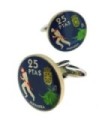 Gemelos Camisa Moneda de 25 Pesetas Homenaje a Navarra