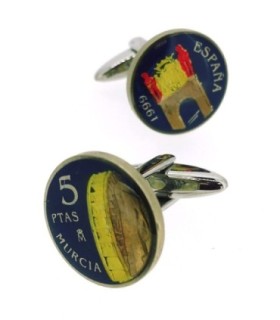 Gemelos Camisa Moneda de 5 Pesetas Homenaje a la Region de Murcia