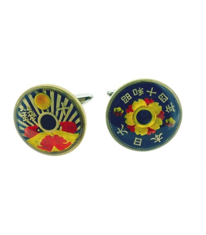 Gemelos Camisa Moneda Japonesa Sol Naciente