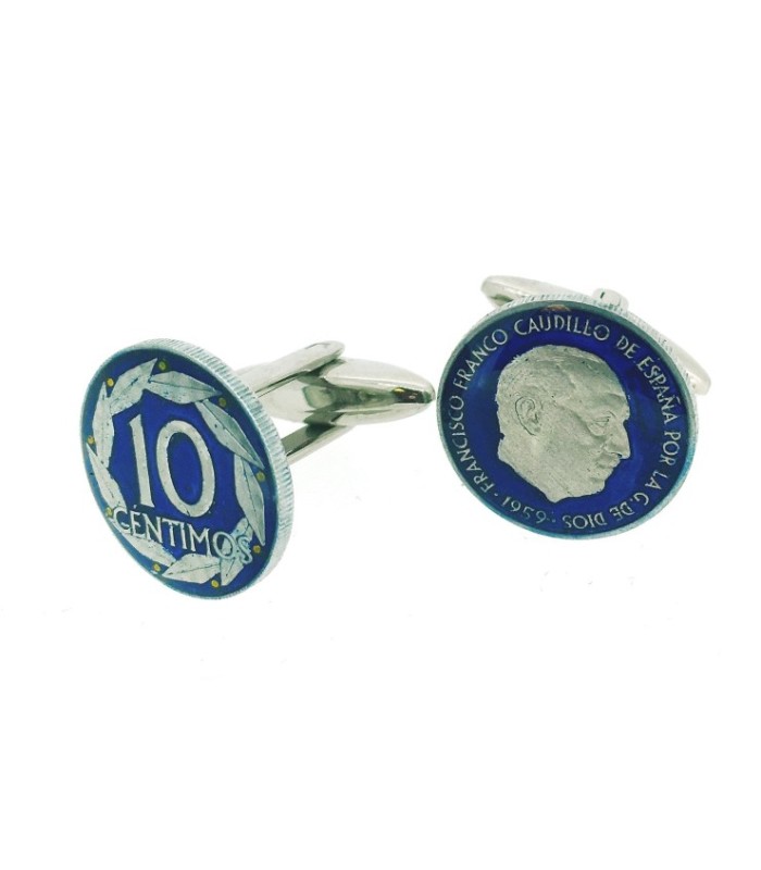 Gemelos Camisa Moneda Original 10 Centimos España 1959