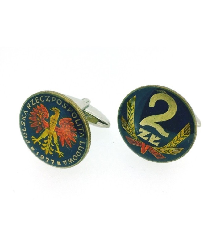 Gemelos Camisa Moneda Original 2 Zloty Polonia 1977