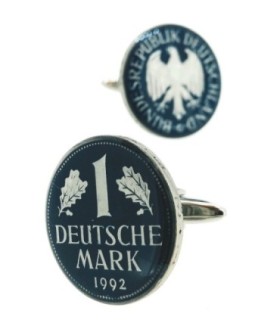 Gemelos Camisa Moneda Original Deutsche Mark Azul