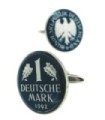 Gemelos Camisa Moneda Original Deutsche Mark Azul