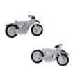 Gemelos para Camisa Moto de Campo Plateada y Verde