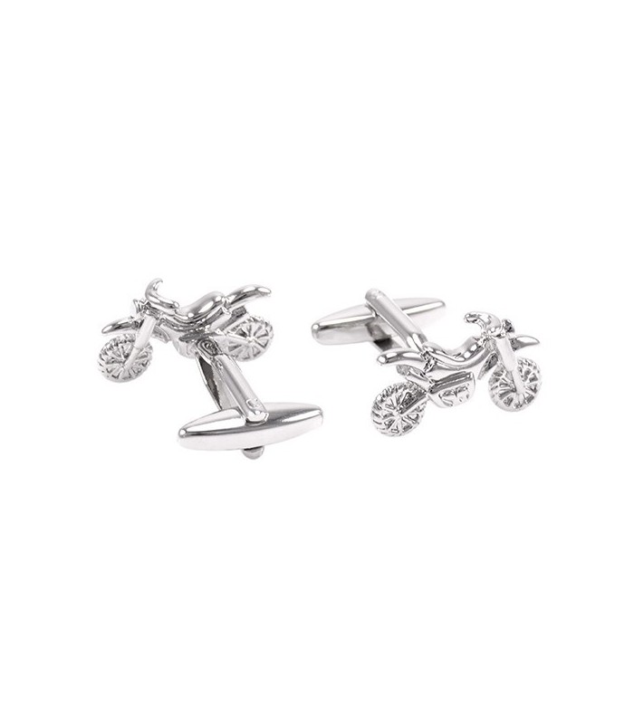 Gemelos para Camisa Motocross 3D Plateada