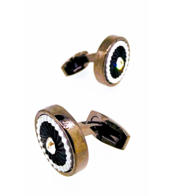 Gemelos para Camisa Nacar, Blanco y Negro 18mm