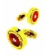 Gemelos para Camisa Nacar, Dorado y Rojo 18mm