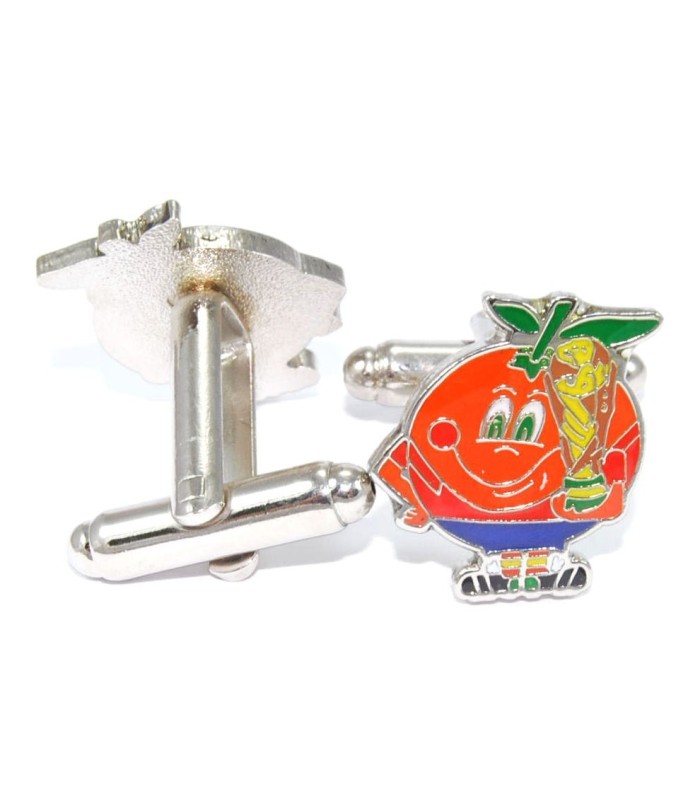 Gemelos para camisa Naranjito con Copa del Mundo