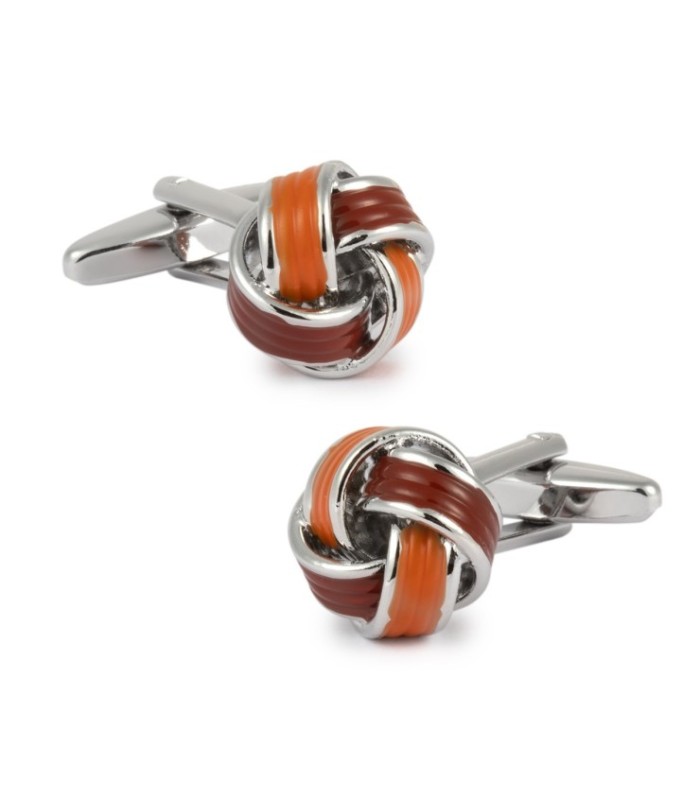 Gemelos para camisa Nudo Esmaltados Rojo y Naranja