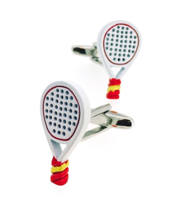 Gemelos para Camisa Pala de Padel Blanca y Colores de España